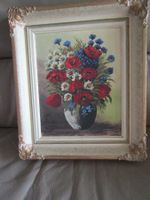 peinture   huile sur toile signée "vase de fleurs"