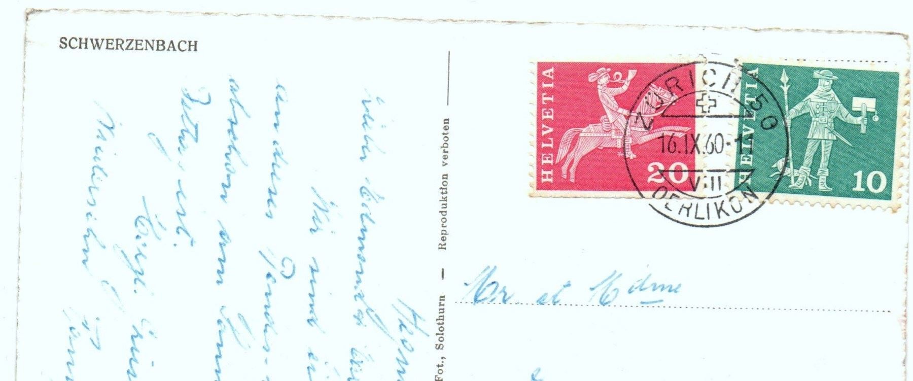 Cartes postales: SCHWERZENBACH Flugaufnahme – D'occasion à Jona par philajona 1