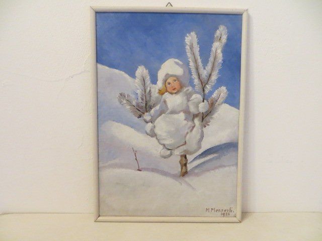 Foto & Immagini: HERZIGES WINTERBILD SIGNIERT "M. MESSERLI 1926" – Usato da Erlen venduto da urwa01