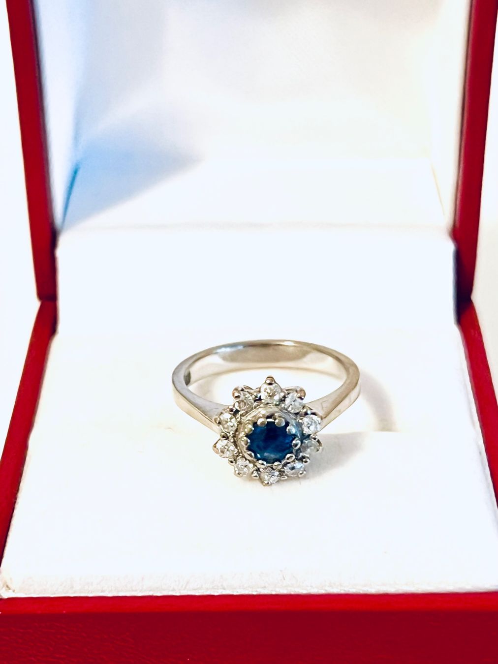 Anelli: Vintage Sapphire & Diamond Platinum Ring – Usato da Rüschlikon venduto da topswissvintage 1