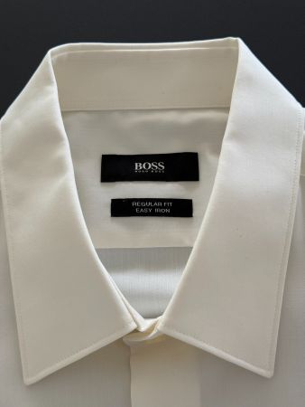 BOSS Kurzarmhemd in Baumwolle Off-White, Grösse 41