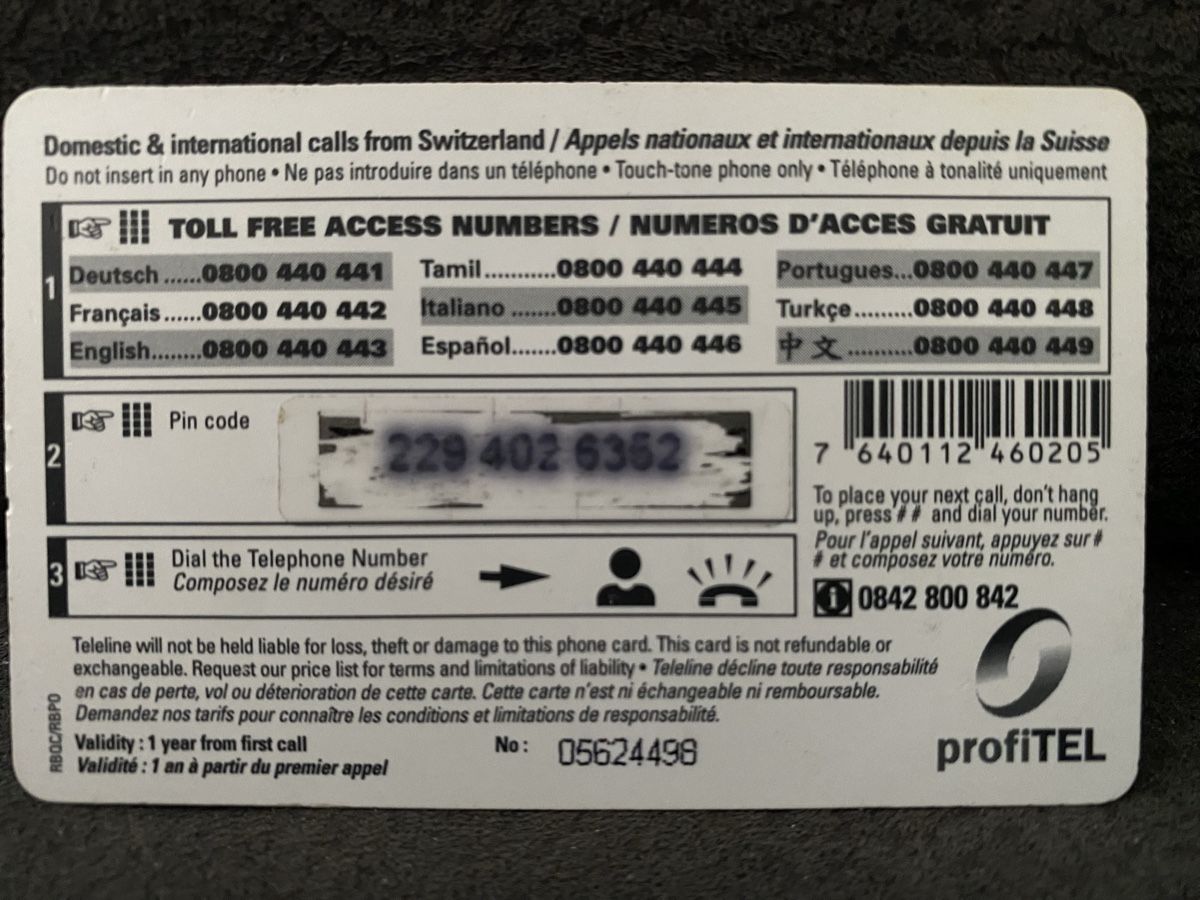 Cartes de téléphone: Teleline – D'occasion à Lausanne par babacard10 1