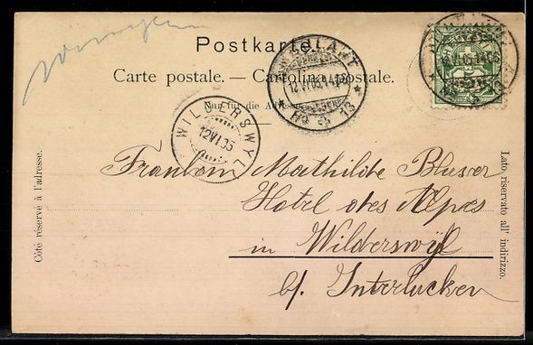 Cartoline postali: AK Wynigen /BE, Ortsansicht mit Kirche – Usato da Berlin venduto da bartko-reher 1