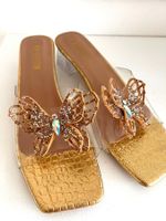 SALE ‼️Modische Pantoletten goldig Glitzer Gr. 41-42