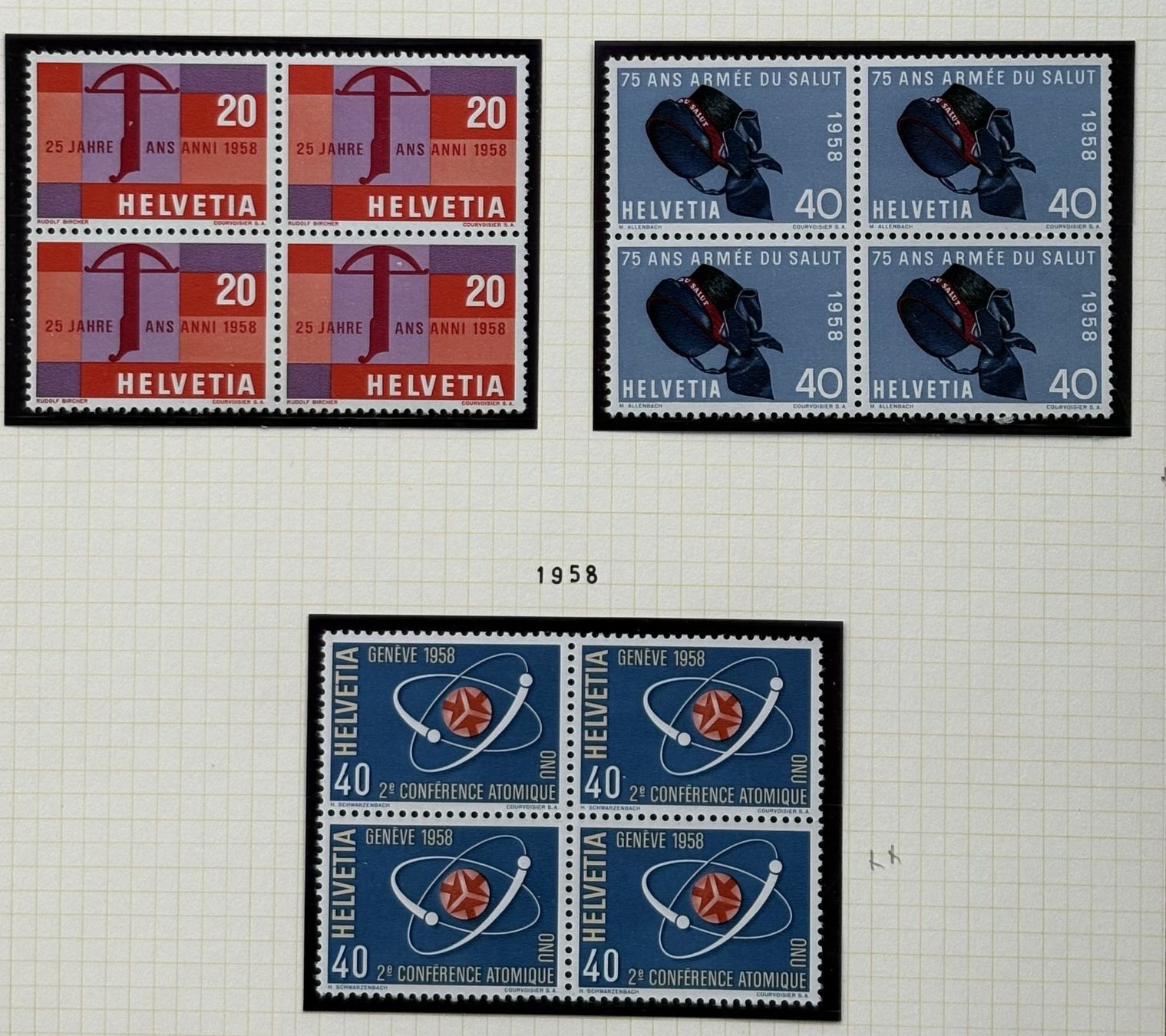 Tutti i francobolli: LOT 4ER BLOCK SCHWEIZ NEU 1958 – Nuovo (secondo la descrizione) da Ostermundigen venduto da Heavenmaus75 2