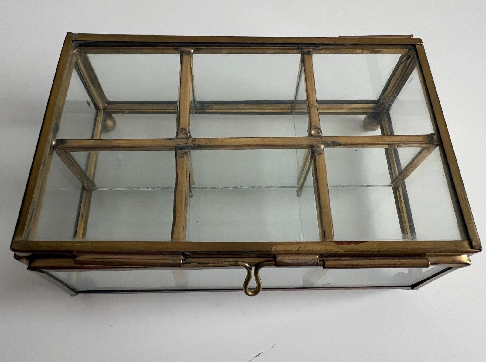 Portagioie: Glas Messing Schmuckkästchen Schmuckschatulle – Usato da Zürich venduto da Pam-Creation 2