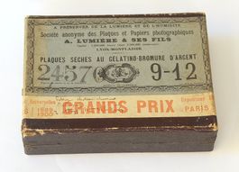 10 antike Glasnegative Fotoplatten Landschaften in einer Box