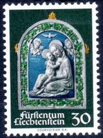 LIECHTENSTEIN 1971 WEIHNACHTSMARKE MADONNA MIT KIND** - H485