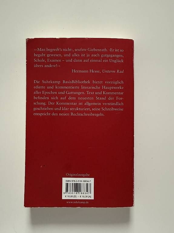 Bücher: Hermann Hesse, Unterm Rad – Gebraucht aus Bäretswil von wet_f585 1