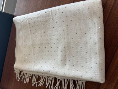 Schal mit Silber Punkten, NEU, 100 % Viscose