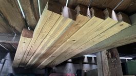 Holzbalken, Pfähle ohne Spitze Kiefernholz 9x9cm