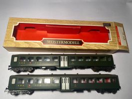 Liliput 2x 877 50 SBB Leichtstahl Personenwagen grün 2 Kl.