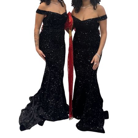 Elegantes Abendkleid Gr. M Pailletten schwarz Festkleid