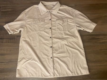 Kleid / langes Hemd Cord-Optik hellbeige Gr. 54 / 56 / 58