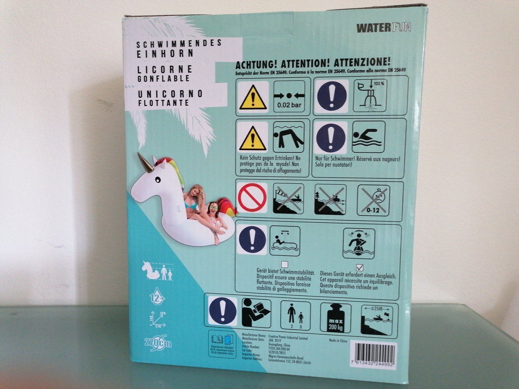 Piscine: Luftmatraze Schwimmendes Einhorn – Nuovo e nell'imballaggio originale da Bäch SZ venduto da Swissy46 1