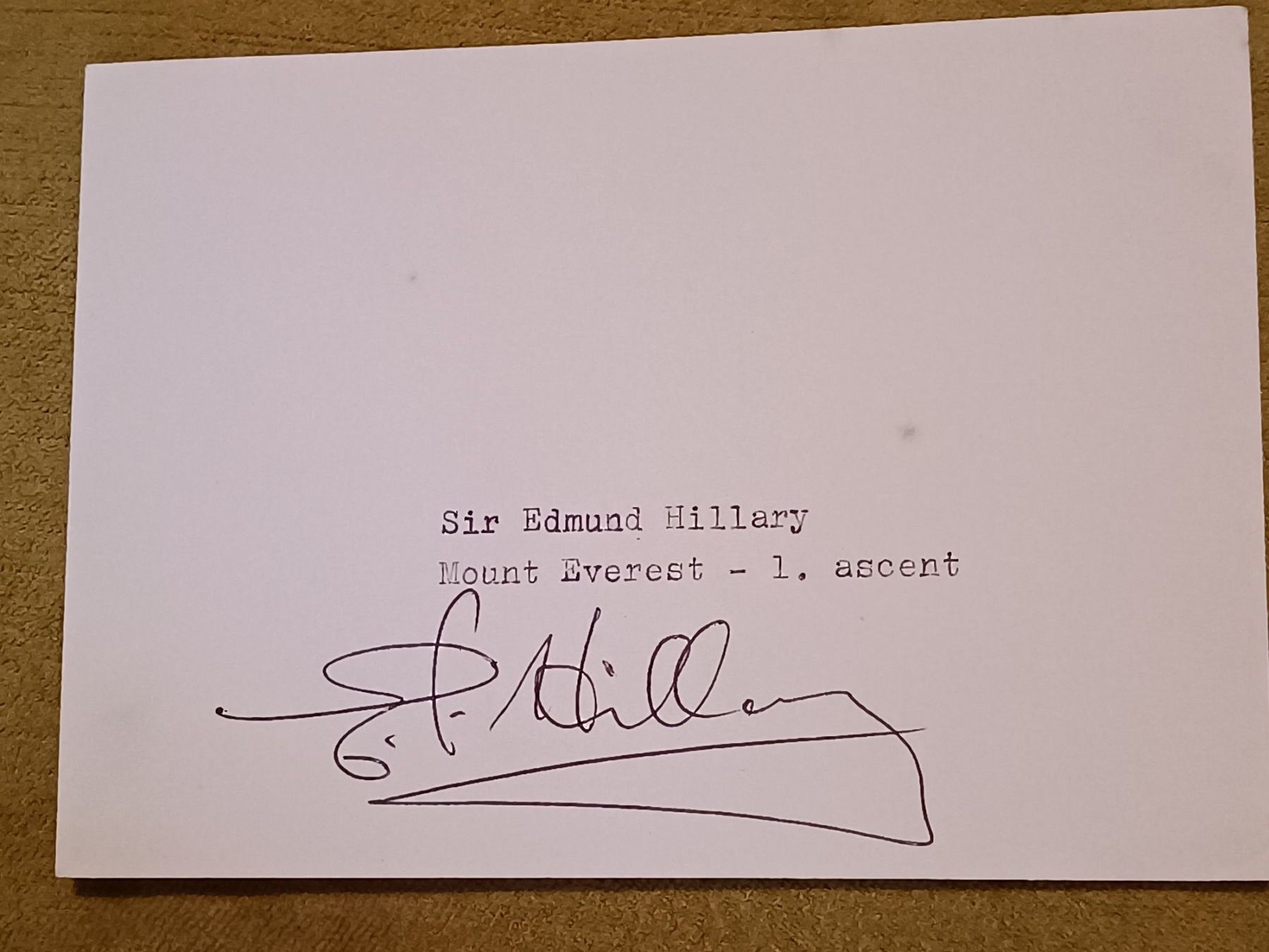 Autogramme: Sir Edmund Hillary - handsigniert – Gebraucht aus Menziken von Artographs