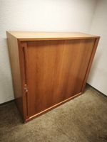 Vintage Rollladenschrank Aktenschrank Holz mit Schiebetür