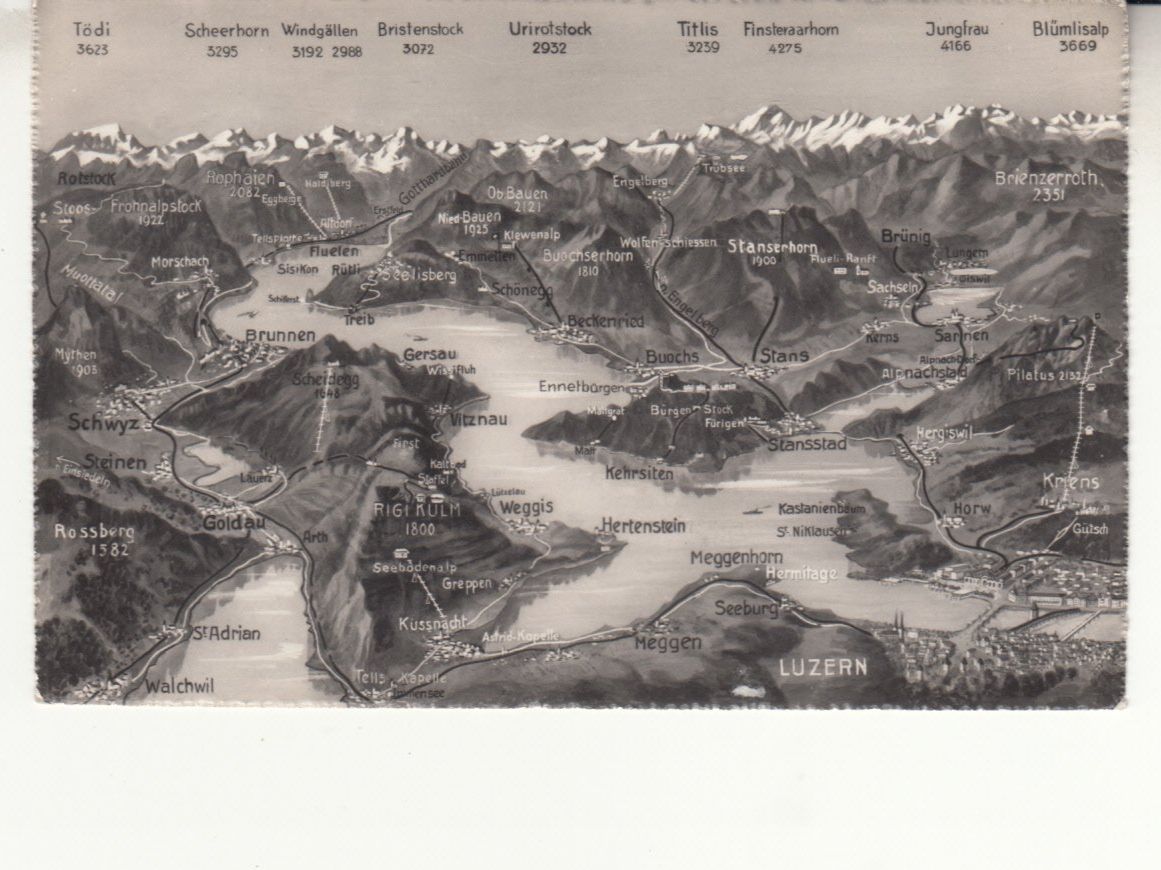 Cartoline postali: Vierwaldstättersee ca. 1950 – Usato da Bürglen TG venduto da StampGraf