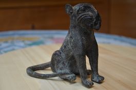 Original Benin Bronze Leopard 13cm lang