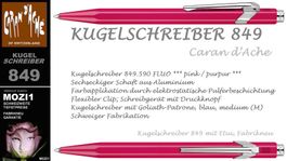 849.590 FLUO PINK * 849 Caran d'Ache Goliath Blau M + Etui