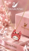 SWAROVSKI KETTE HALSKETTE HELLO KITTY KRABBE GELBGOLD SÜSS