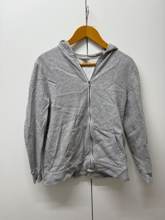 Grauer H&M Basic Kapuzenpullover mit Reissverschluss, M