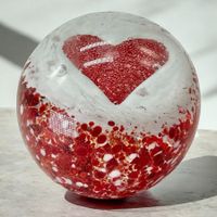 Sulfure presse papier en cristal KLEIN "Love". France