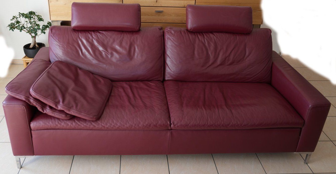 Divani: W. Schillig Leder Sofa Set Escape Bordeaux 2er 3er – Usato da Giffers venduto da Roli69g 6