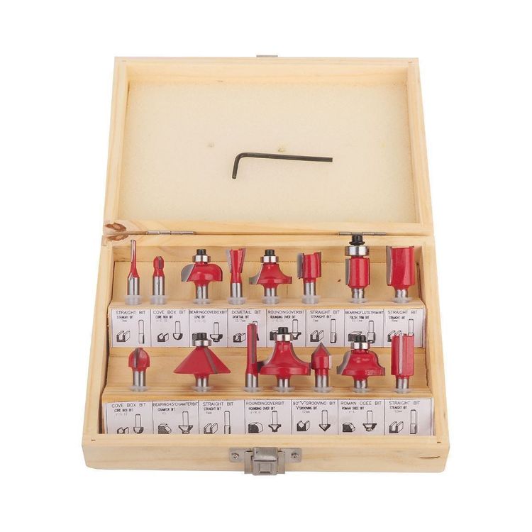 Genmitsu 15-teiliges Fräser-Set 1/4 Zoll Schaft - Holzfräser Für CNC Und Handfräsen In Tragetasche