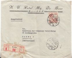 Nederland Indien auf Hotelbrief 1930