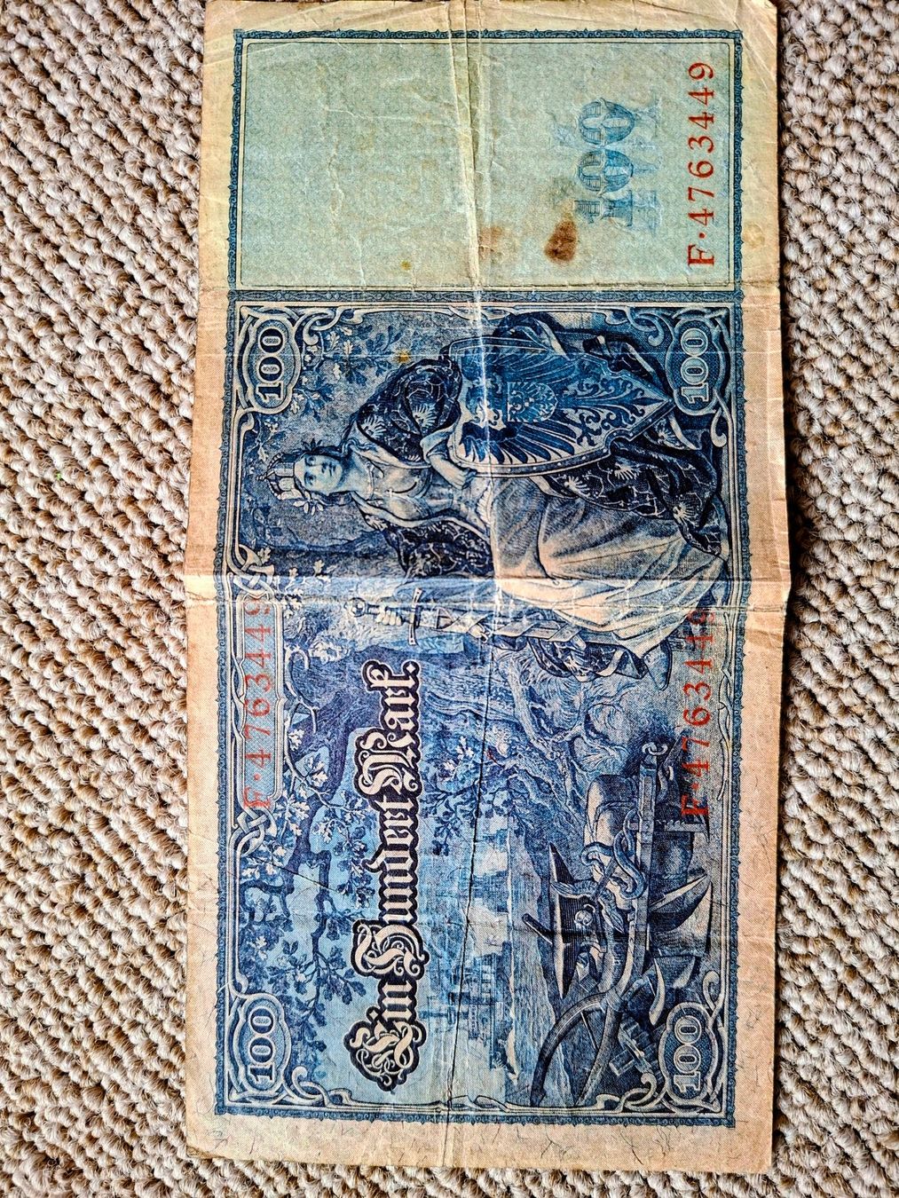 Banknoten: 1000 Mark 1922 banknote, Germany, used condition – Gebraucht aus Arisdorf von Schnautz02