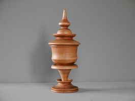 ANTIKER GEDRECHSELTER HOLZBECHER HOLZDOSE MIT DECKEL