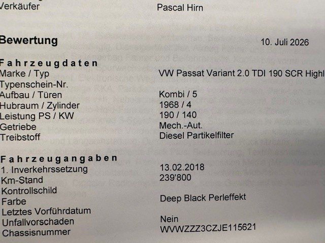 VW Autos: VW Passat 2.0 TDI 190 Highline DSG 4x4 – Gebraucht aus Oberriet SG von jeepv8 7