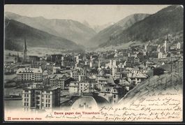 Davos, Ortsansicht gegen das Tinzenhorn