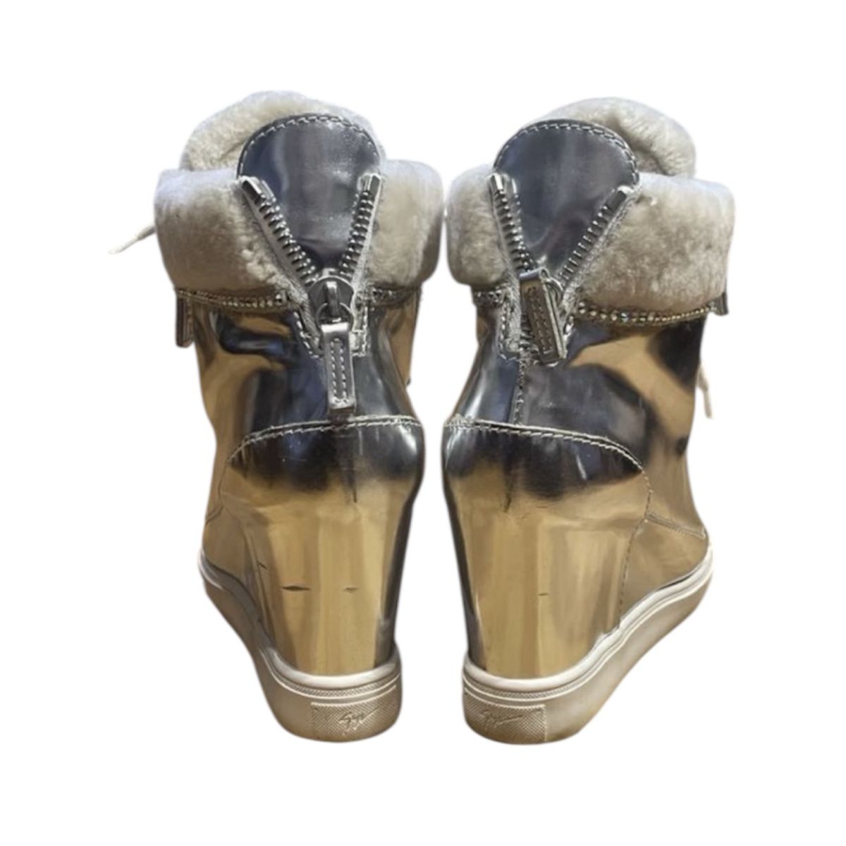 Zanotti Scarpe da donna: Giuseppe Zanotti silver high top wedge sneakers – Usato da Meilen venduto da angelyxss 2