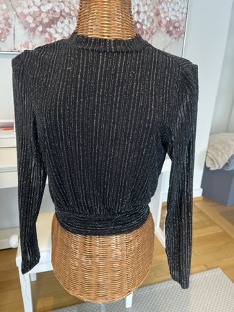 Glitzer-Bluse mit Rückenausschnitt, XS