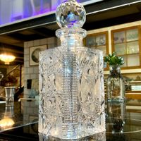BOHEMIA VINTAGE BLEIKRISTALL WHISKY KARAFFE TRAUMSTÜCK 70-ER