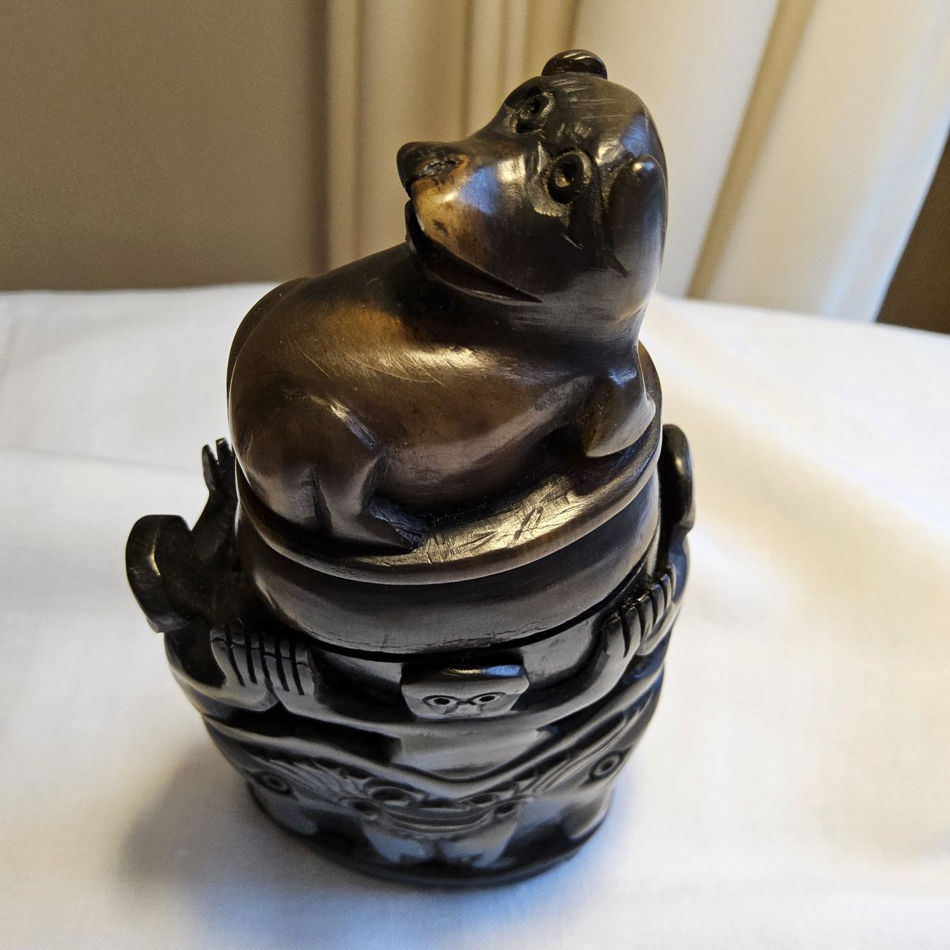 Statuette: Alte Ochsenhorn Schnitzerei, Asien – Usato da Zürich venduto da helsan 8