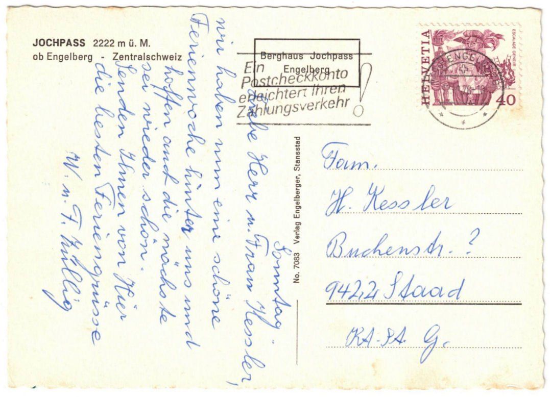 Cartoline postali: Engelberg - 4 Bild AK Jochpass – Usato da Binningen venduto da Mountainrider 1