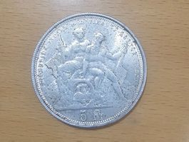 Schützenfest Medaille 1883 Lugano Silber 5 Franken