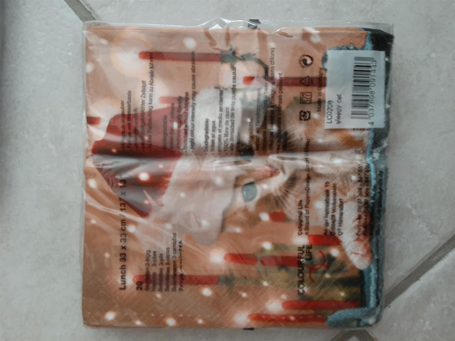 Servietten: Weihnachts Servietten Sleepy Cat – Neu und originalverpackt aus Affoltern am Albis von Sabinezc 1
