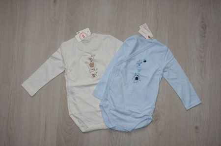 2 Esprit Organic Cotton Jersey Wickelbody Gr. 86 Neu!