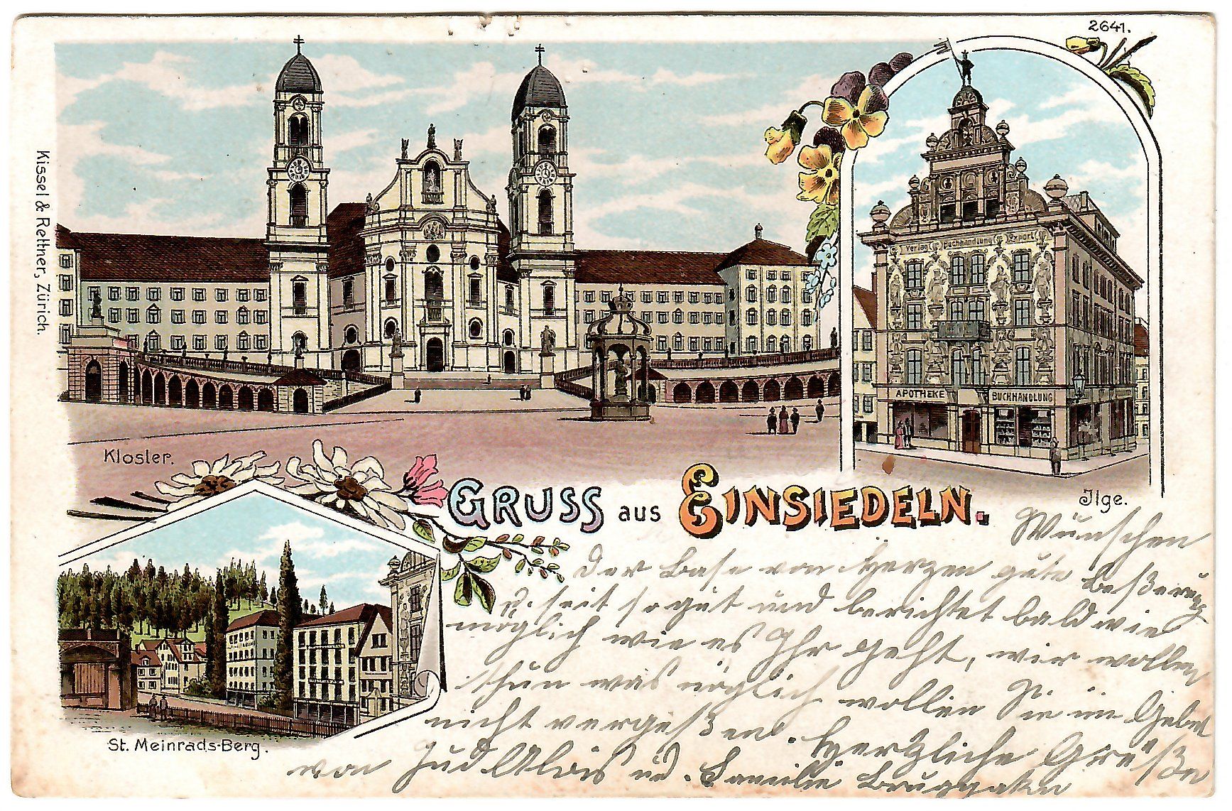 Cartoline postali: 3-Bild   Lithokarte   Einsiedeln – Usato da Kerns venduto da etma3
