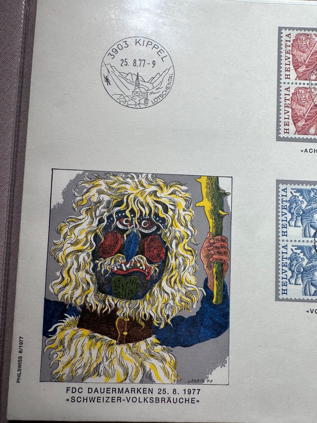 Alle Briefmarken: Schweizer Volksbräuche Briefmarken FDC Dauermarken 1977 – Gebraucht aus Wetzikon ZH von dje_6q7j 1