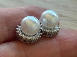 Luxus Elegante Perle Ohrschmuck Ohrstecker Farbe : Silber