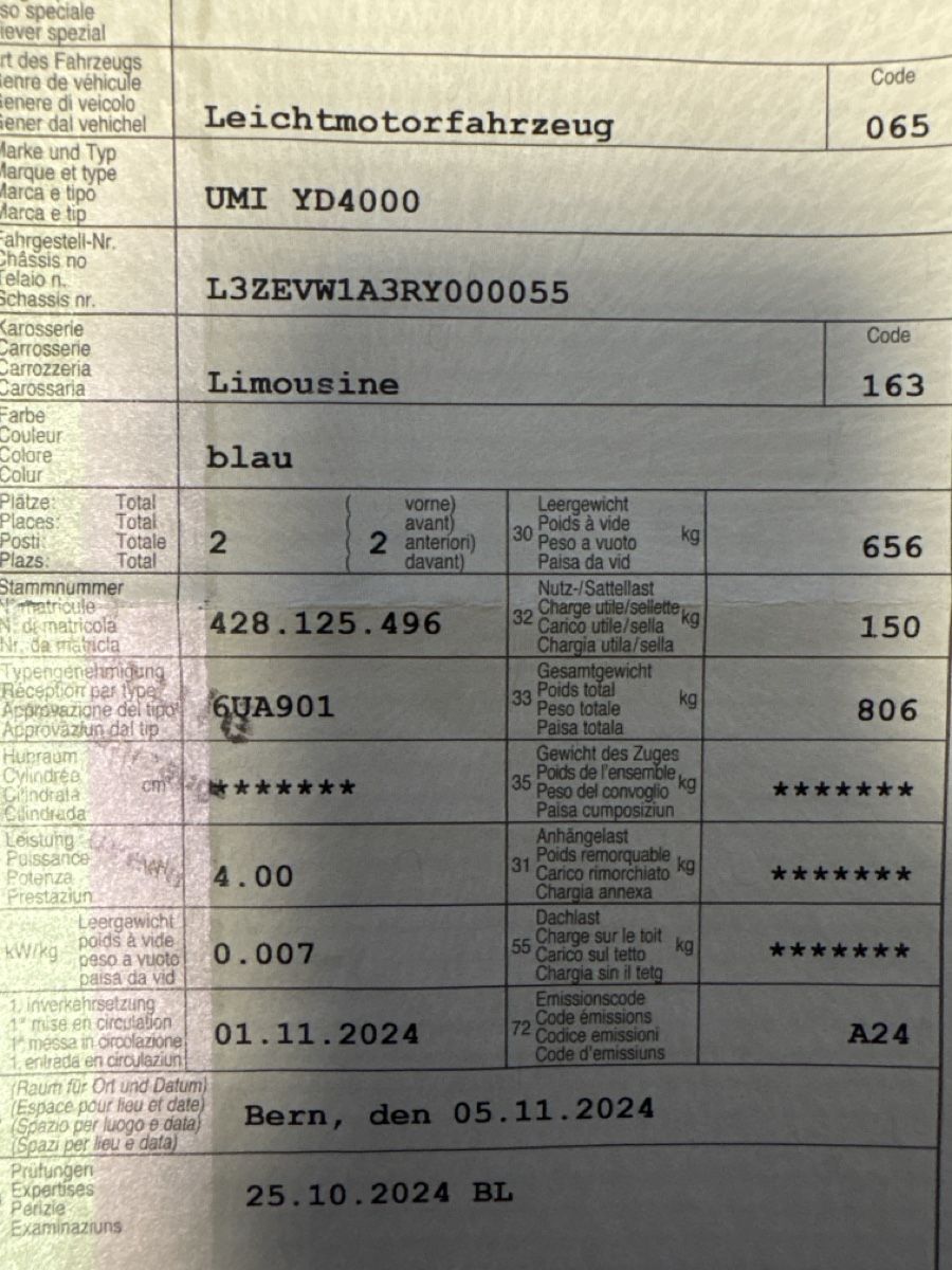Automobili: UMI City Runner LEV Arosa – Usato da Turbenthal venduto da Winc 4