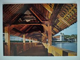 Luzern, Kapellbrücke mit Jesuitenkirche dat. 1978
