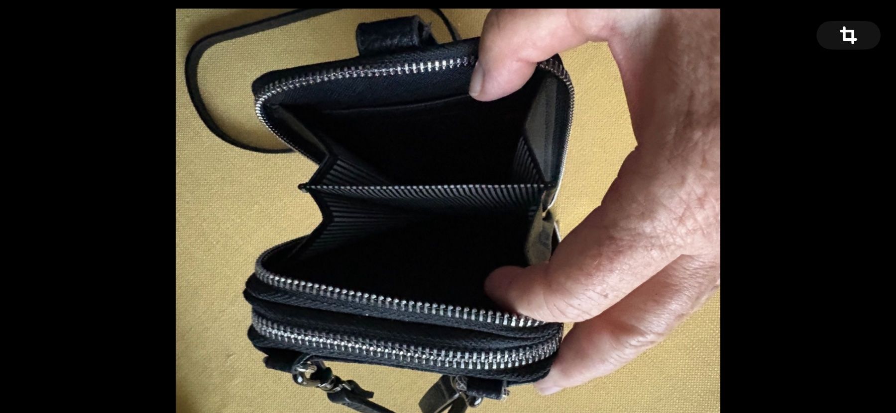 Vera Pelle Borse: Schwarze Echtleder-Smartphone-Tasche mit Bändel – Nuovo (secondo la descrizione) da Basel venduto da leluma 2