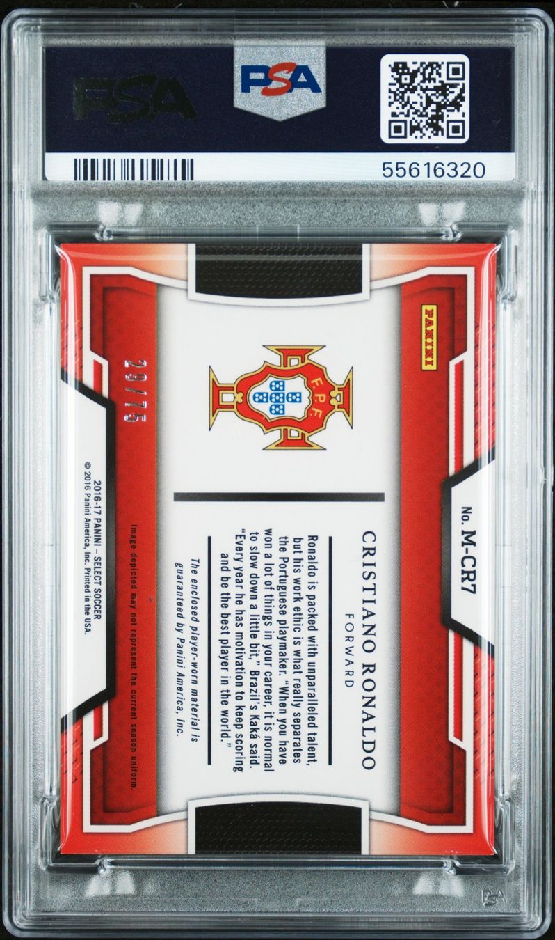 Panini Carte collezionabili: 2016 PANINI SELECT MEMORABILIA ORANGE CRISTIANO RONALDO PSA9 – Usato da St. Gallen venduto da Matrix023 1