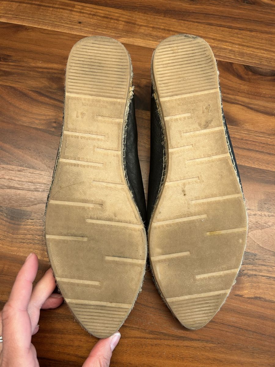Scarpe da donna: Schwarze Espadrilles Gr. 41 Lederschuhe Elegant – Usato da Dübendorf venduto da mimamedusa 1